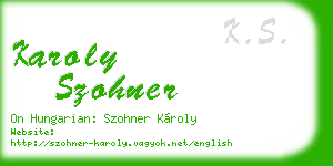 karoly szohner business card