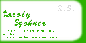 karoly szohner business card